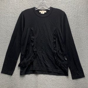 Comme Des Garçons Rare Shirt Women’s Small Black‎ 100% Wool Long Sleeve